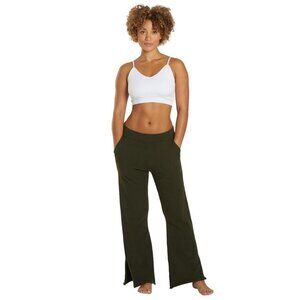SPIRITUAL GANGSTER pants slim wide leg chenille lounge athleisure green XS